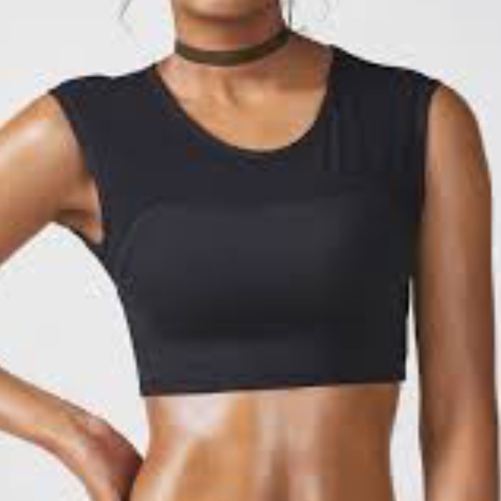New Fabletics Anthem Black Sports Bra